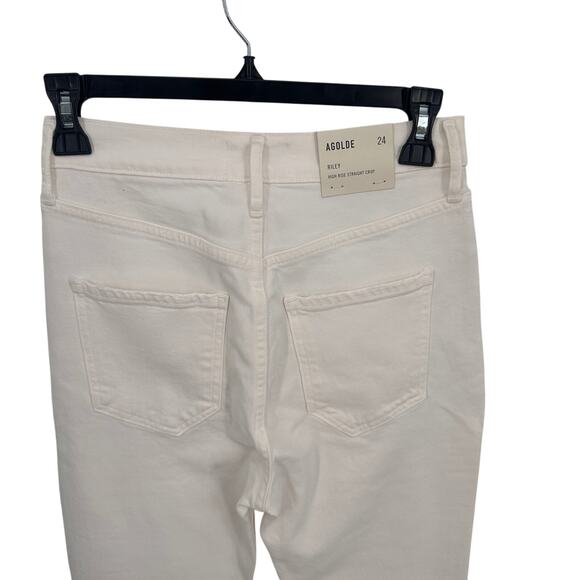 AGOLDE NWT Riley Crop Ankle Denim Jean in White Whip // 24 - Picture 7 of 13